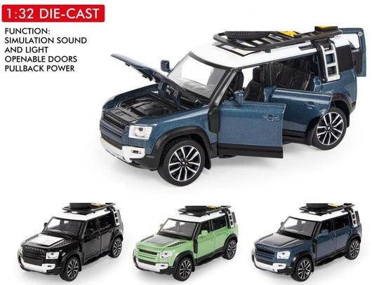 Die-Cast Off-Road SUV Toy Car – Metal Model with Opening Doors & Hood