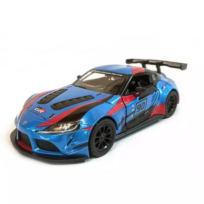 Die-Cast Racing Sports Car Toy – Metal Model with Rear Spoiler
