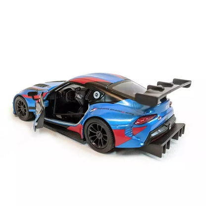 Die-Cast Racing Sports Car Toy – Metal Model with Rear Spoiler